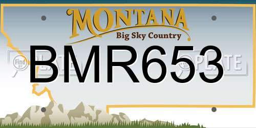 BMR653 Montana License Plate