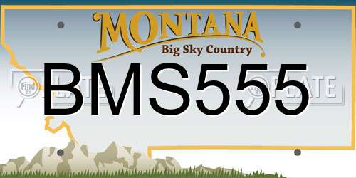 BMS555 Montana License Plate