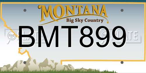 BMT899 Montana License Plate