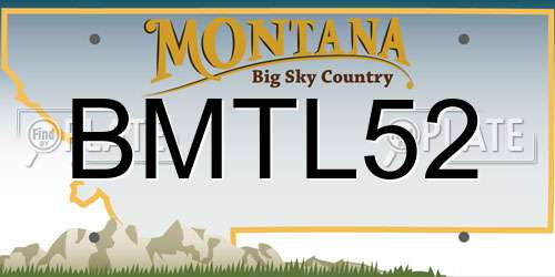 BMTL52 Montana License Plate