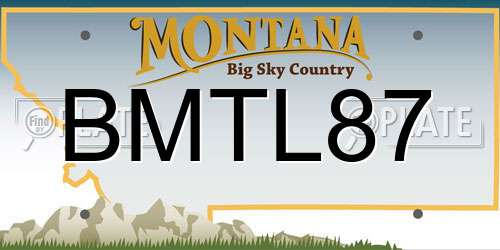 BMTL87 Montana License Plate