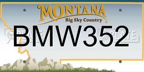 BMW352 Montana License Plate