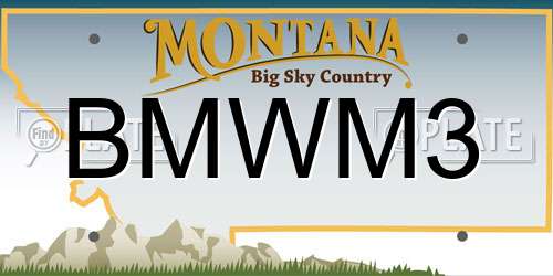 BMWM3 Montana License Plate