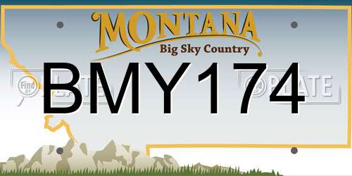 BMY174 Montana License Plate