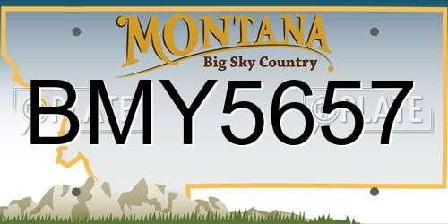 BMY5657 Montana License Plate