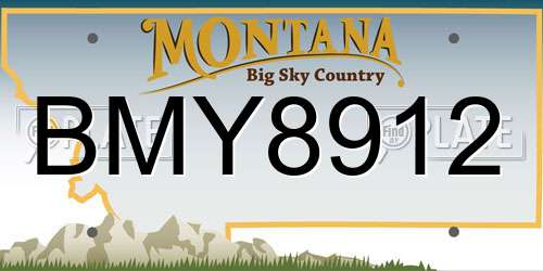 BMY8912 Montana License Plate