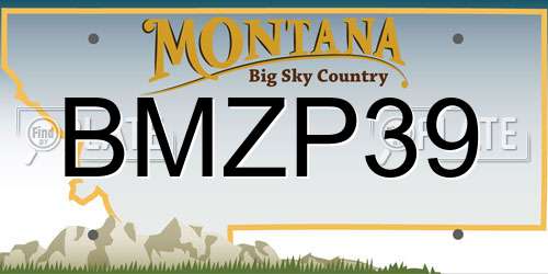 BMZP39 Montana License Plate