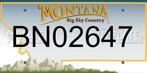BN02647 Montana License Plate