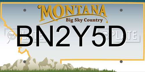 BN2Y5D Montana License Plate
