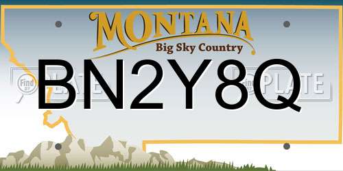 BN2Y8Q Montana License Plate