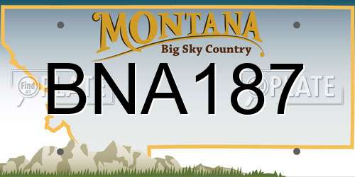 BNA187 Montana License Plate