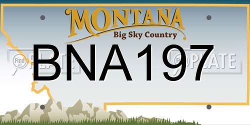 BNA197 Montana License Plate