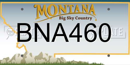 BNA460 Montana License Plate