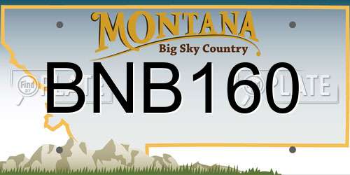 BNB160 Montana License Plate