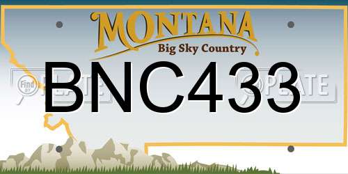 BNC433 Montana License Plate