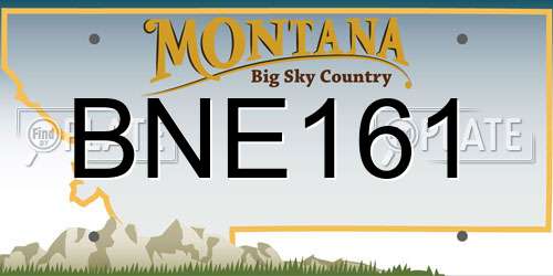 BNE161 Montana License Plate