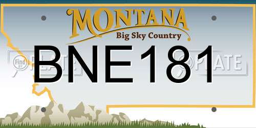 BNE181 Montana License Plate