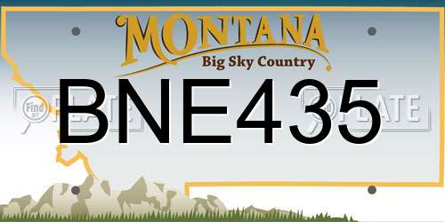 BNE435 Montana License Plate