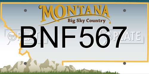 BNF567 Montana License Plate