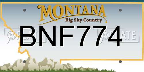 BNF774 Montana License Plate