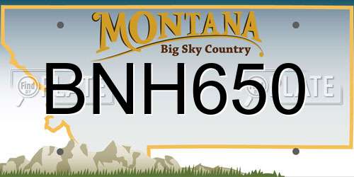 BNH650 Montana License Plate