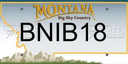 BNIB18 Montana License Plate