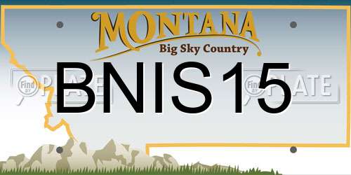 BNIS15 Montana License Plate