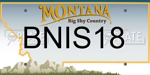 BNIS18 Montana License Plate