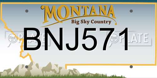 BNJ571 Montana License Plate