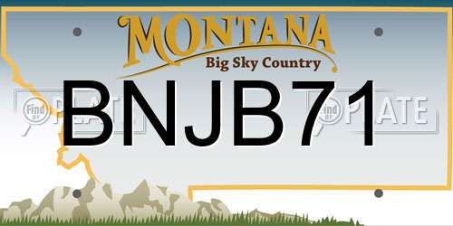 BNJB71 Montana License Plate