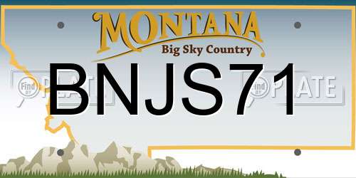 BNJS71 Montana License Plate