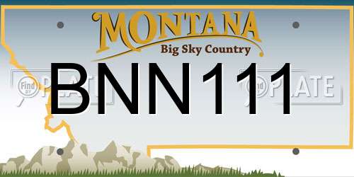 BNN111 Montana License Plate