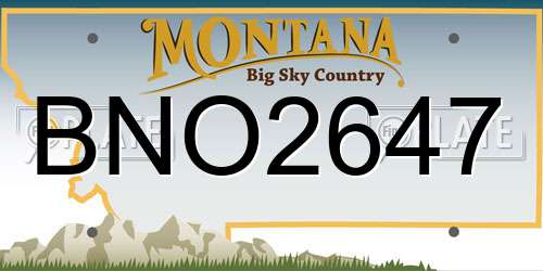 BNO2647 Montana License Plate