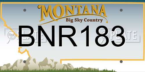 BNR183 Montana License Plate