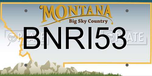BNRI53 Montana License Plate