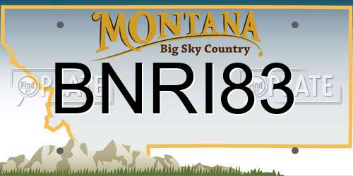 BNRI83 Montana License Plate