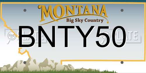 BNTY50 Montana License Plate