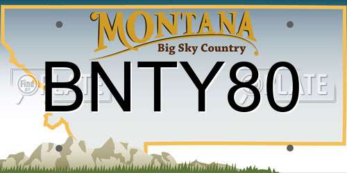 BNTY80 Montana License Plate