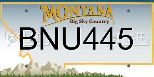 BNU445 Montana License Plate