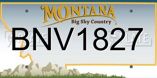BNV1827 Montana License Plate