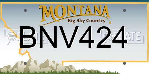 BNV424 Montana License Plate