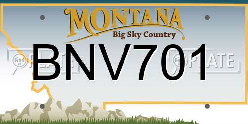 BNV701 Montana License Plate