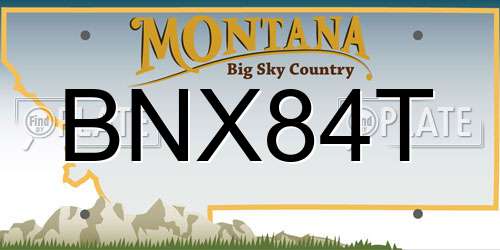 BNX84T Montana License Plate