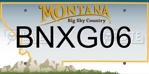 BNXG06 Montana License Plate