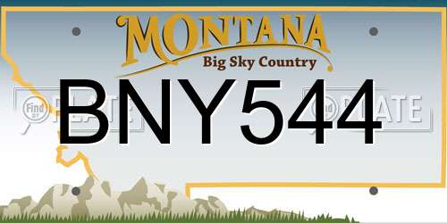 BNY544 Montana License Plate