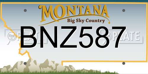 BNZ587 Montana License Plate