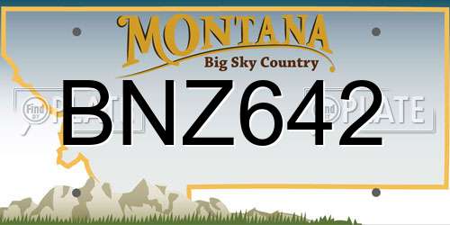 BNZ642 Montana License Plate