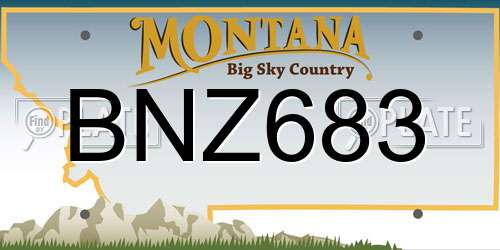 BNZ683 Montana License Plate