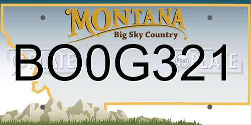BO0G321 Montana License Plate