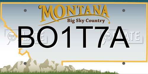 BO1T7A Montana License Plate
